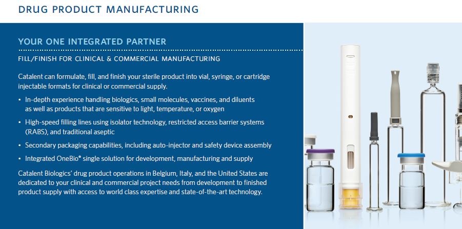 Catalent Biologics - Drug Product Manufacturing